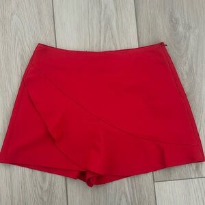 ZARA Red Ruffle Skort